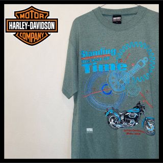 ハーレーダビッドソン(Harley Davidson)のハーレーダビッドソン グリーン系 L 90s USA製ヴィンテージTシャツ(Tシャツ/カットソー(半袖/袖なし))