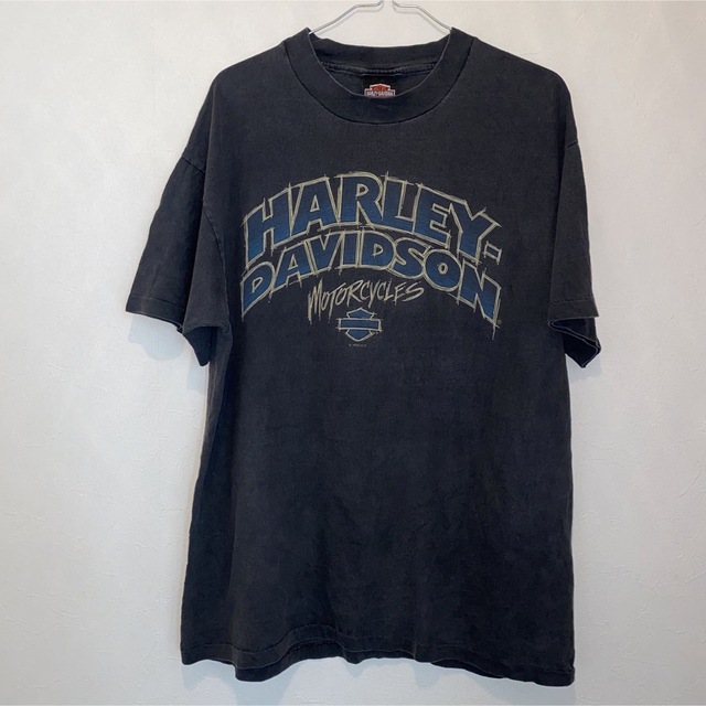 Harley Davidson(ハーレーダビッドソン)のハーレーダビッドソン Dグレー L 90s USA製ヴィンテージTシャツヘインズ メンズのトップス(Tシャツ/カットソー(半袖/袖なし))の商品写真