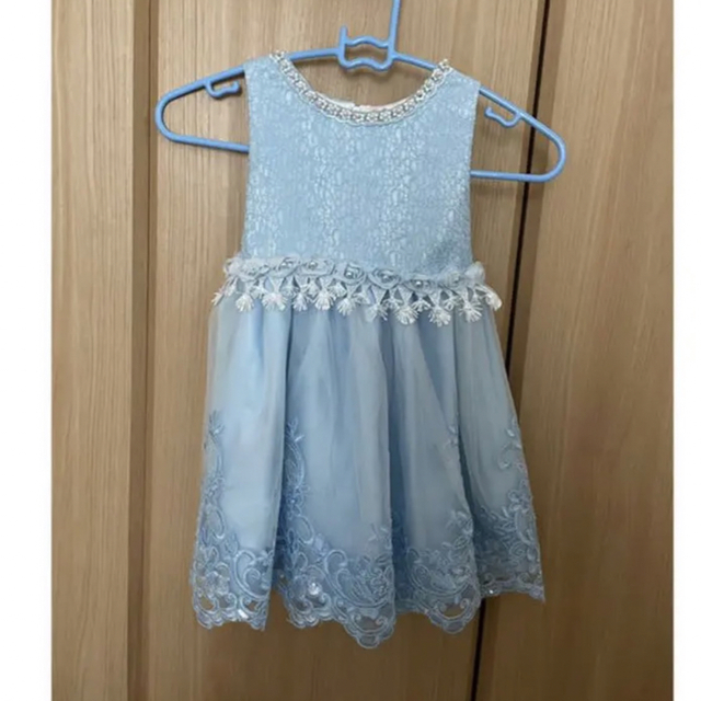 ドレス 110 ブルー キッズ/ベビー/マタニティのキッズ服女の子用(90cm~)(ドレス/フォーマル)の商品写真