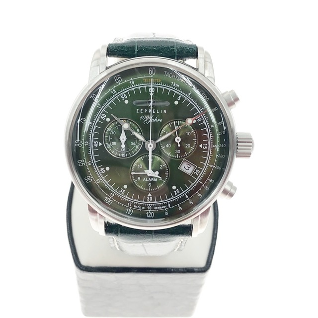 ZEPPELIN(ツェッペリン)の〇〇Zeppelin ツェッペリン 100周年記念 限定モデル クロノグラフ 腕時計 8680-4 グリーン 日本限定カラー メンズの時計(腕時計(アナログ))の商品写真