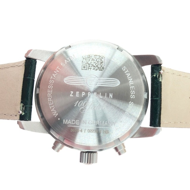 〇〇Zeppelin ツェッペリン 100周年記念 限定モデル クロノグラフ 腕時計 8680-4 グリーン 日本限定カラー