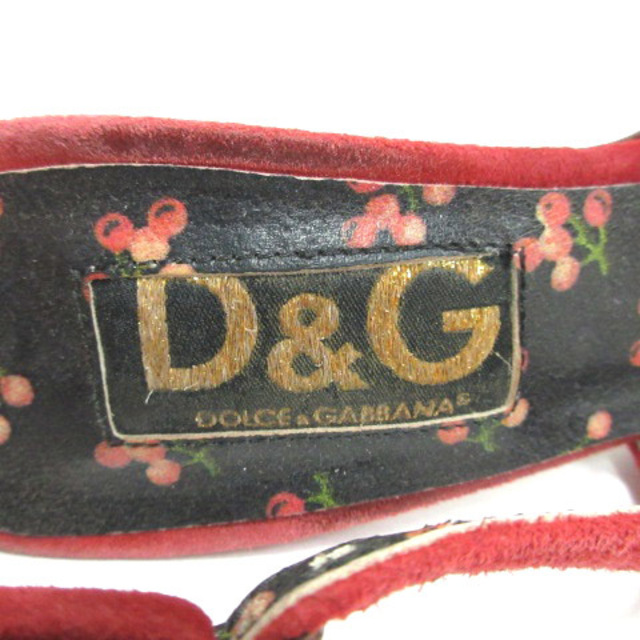 D&G(ディーアンドジー)のドルチェ&ガッバーナ D&G パンプス スエード バックストラップ 35 レッド レディースの靴/シューズ(ハイヒール/パンプス)の商品写真