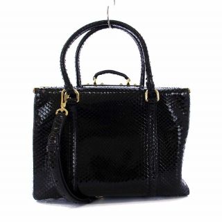 Dolce&GabbanaBLACKbagドルガバエナメルパテントハンドバッグ黒