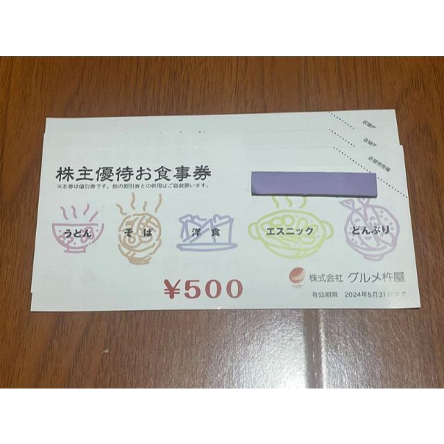 グルメ杵屋 株主優待お食事券 500円×40枚 20000円分 人気デザイナー