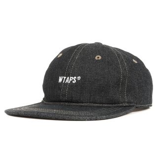 ダブルタップス(W)taps)のWTAPS ダブルタップス キャップ ブランドロゴ デニム 6パネルキャップ T-6H 02 / CAP ブラック 黒 帽子 レザーアジャスター 【メンズ】【中古】【美品】(キャップ)