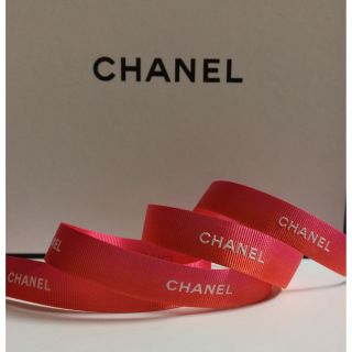 シャネル(CHANEL)のCHANEL ラッピング リボン ピンク グラデーション 1m(ラッピング/包装)