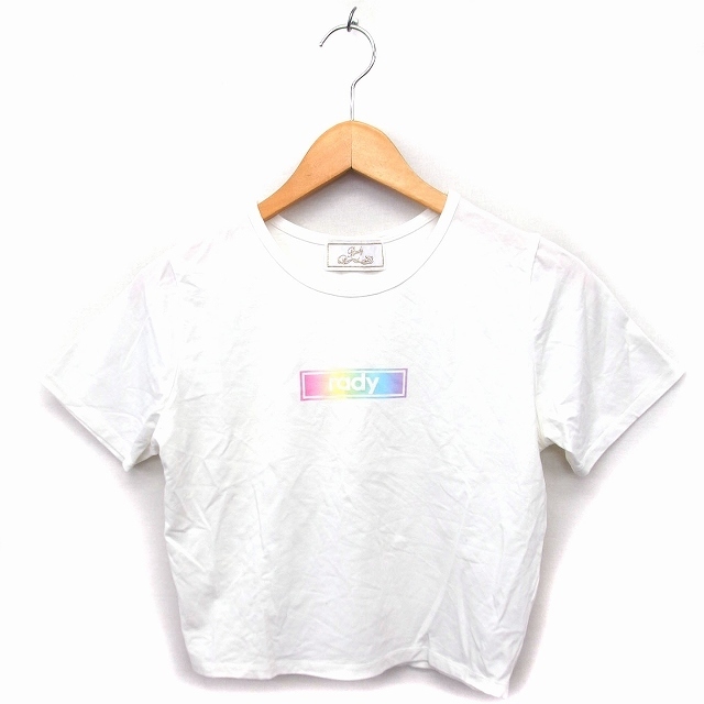 Rady(レディー)のレディカットソー Tシャツ クルーネック コットン混 透け感 ショート ロゴ F レディースのトップス(Tシャツ(半袖/袖なし))の商品写真