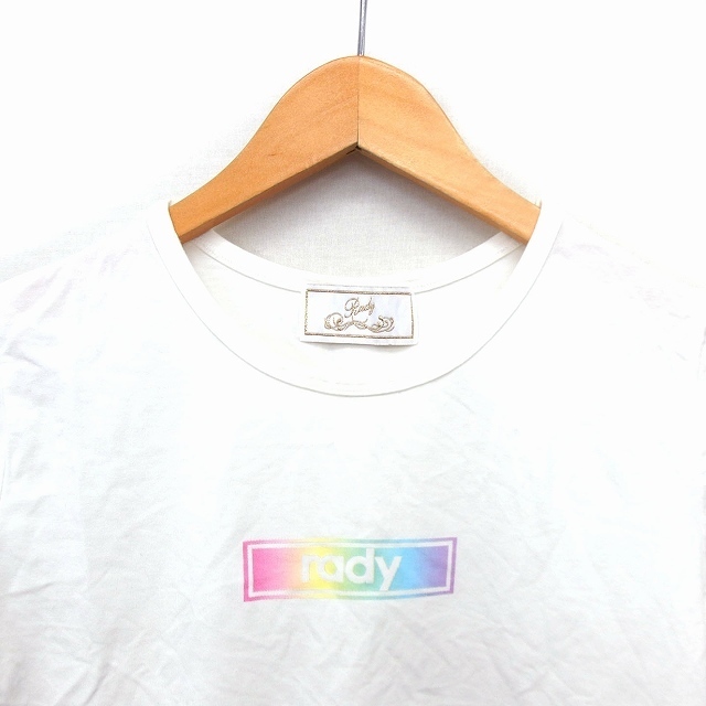 Rady(レディー)のレディカットソー Tシャツ クルーネック コットン混 透け感 ショート ロゴ F レディースのトップス(Tシャツ(半袖/袖なし))の商品写真