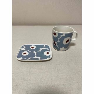 マリメッコ(marimekko)のマリメッコ ブルーグレー マグカップ プレート セット(食器)