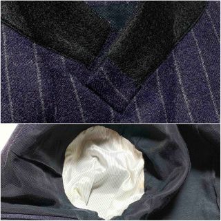 黒タタキSL/朱天黒 ☆良品 バルマン カシミヤ混 1B ストライプ