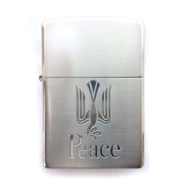 ジッポー JT PEACE ピース オイルライター シルバー 木箱入り 喫煙具