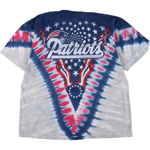 90年代 NFL NEW ENGLAND PATRIOTS ニューイングランドペイトリオッツ タイダイ柄 スポーツプリントTシャツ USA製 メンズXL ヴィンテージ /eaa318512 1