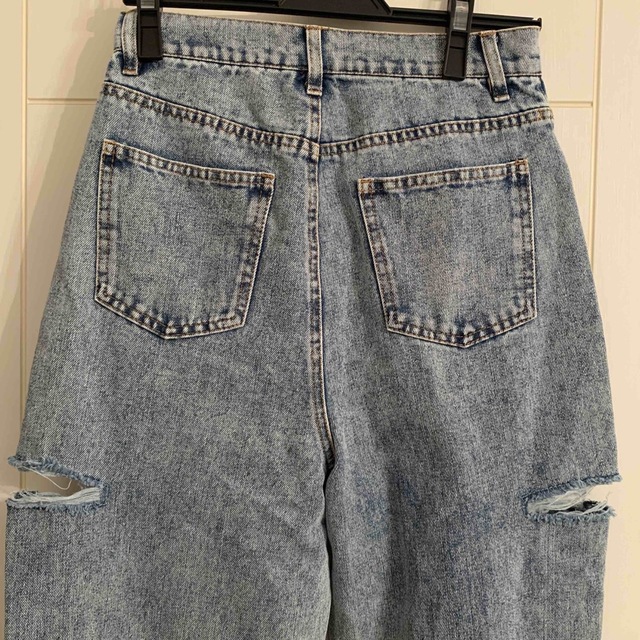 新品未使用タグ付き★ダメージワイドデニム
