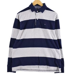 トミーヒルフィガー(TOMMY HILFIGER)の古着 トミーヒルフィガー TOMMY HILFIGER 長袖 ボーダー ポロシャツ メンズM /eaa319328(ポロシャツ)