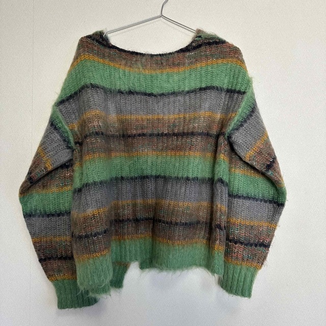 PERVERZE Stripe Mohair Wide Cardigan