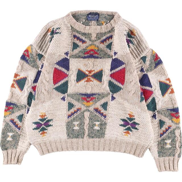 80年代 ウールリッチ WOOLRICH THE WOMAN 総柄 ネイティブ柄 コットン