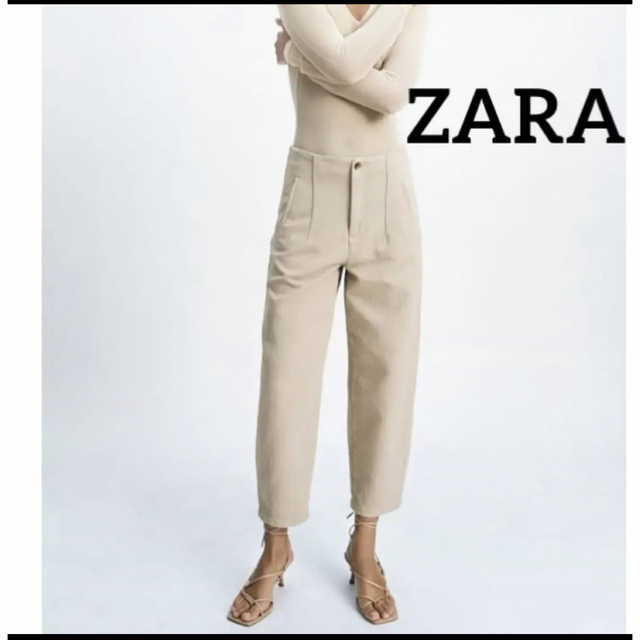 ZARA(ザラ)のZARA 新品　7号　エクリュ　ソフトスラウチフィット　ソフトパンツ レディースのパンツ(カジュアルパンツ)の商品写真