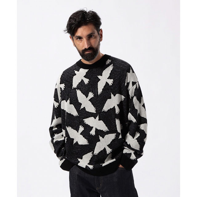 CLOUDY Wool/Nylon Knit Sweater BLACK