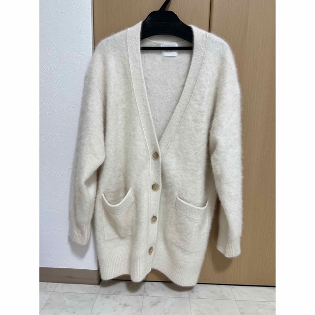 OHGA RACCOON CARDIGAN ホワイト ラクーンカーディガン