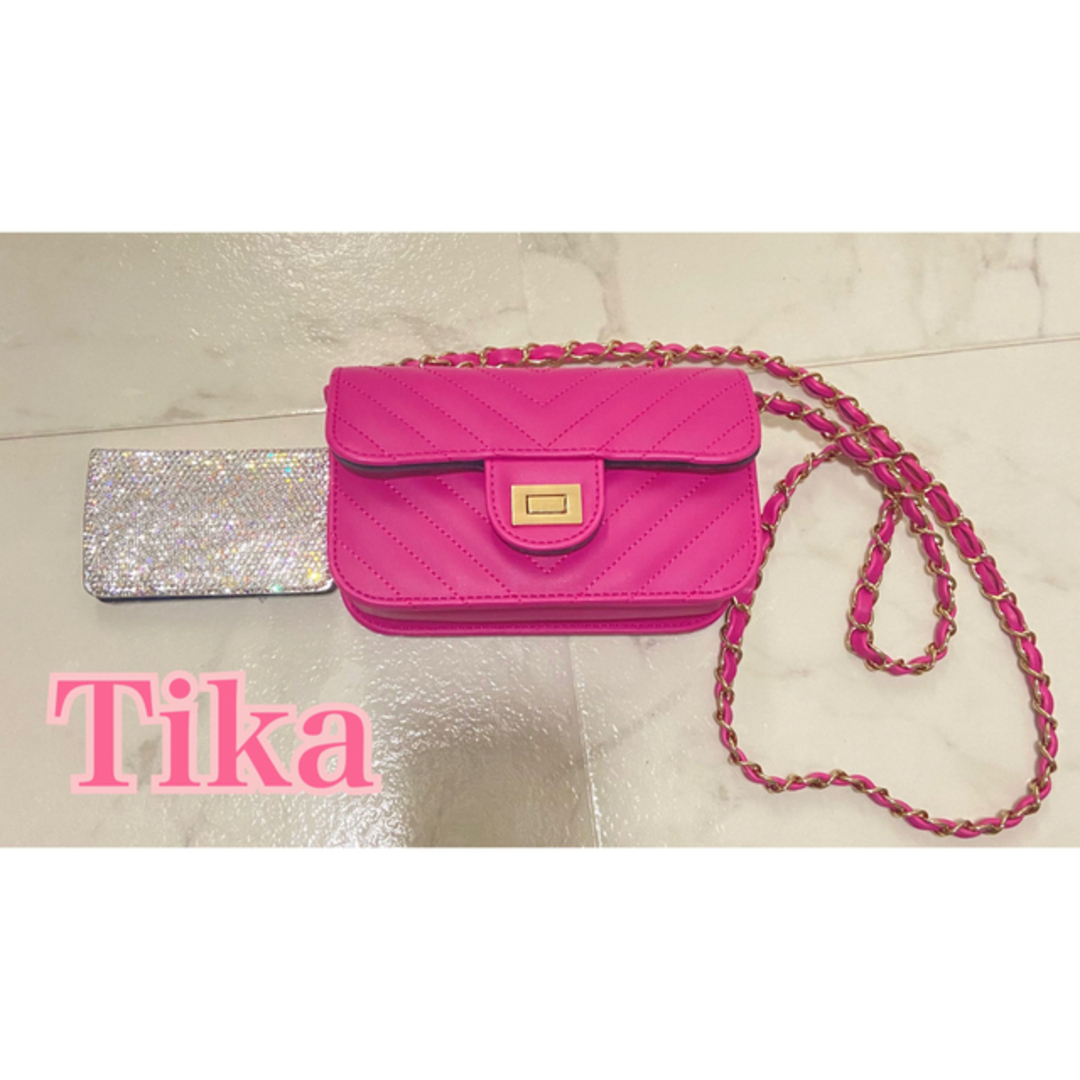 JEWELS(ジュエルズ)のTika ミニキルティングバッグ ストーンカードケース 名刺入れ セット レディースのバッグ(ショルダーバッグ)の商品写真