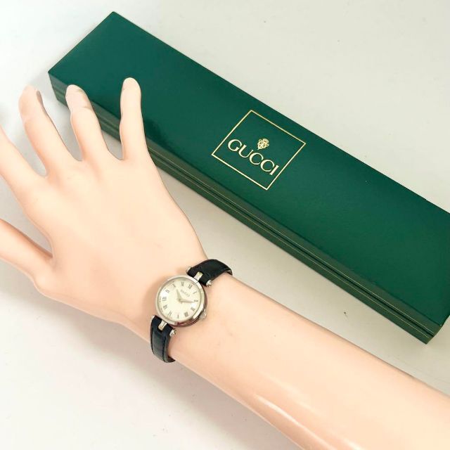 専用18GUCCIグッチ時計 レディース腕時計 箱付き ブラック シェリーライン-
