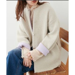 ナチュラルクチュール(natural couture)の2022AWアイテム/フォックス混ダブルフェイス高見えニットコート(ニットコート)