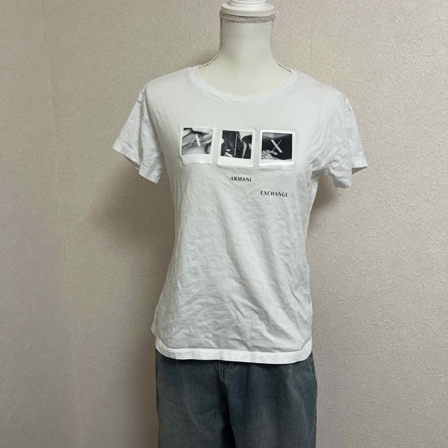 ARMANI EXCHANGE(アルマーニエクスチェンジ)の【A|Xアルマーニ エクスチェンジ】チェストラインロゴ　半袖XS レディースのトップス(Tシャツ(半袖/袖なし))の商品写真