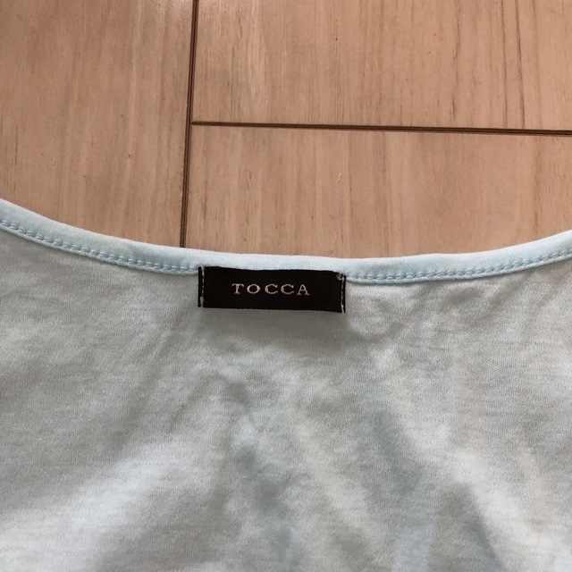 TOCCA(トッカ)のTOCCAトッカ　カシュクール　ペールブルー　7部袖　Sサイズ　１回着用 レディースのトップス(Tシャツ(長袖/七分))の商品写真