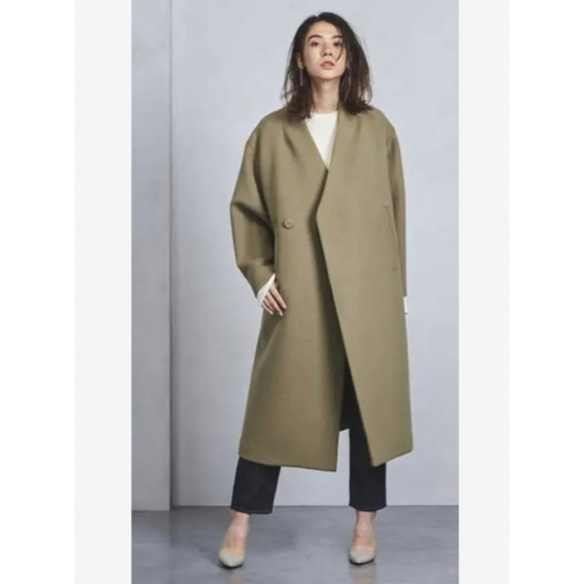 HYKE ノーカラー メルトンコート 上品 www.e-gaio.com.br