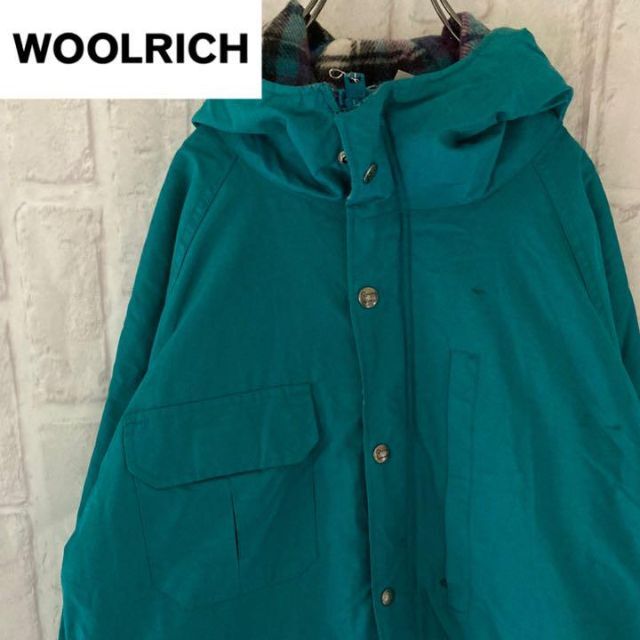 WOOLRICHヴィンテージUSA製ストリート緑ハーフボタンゆるだぼフリース