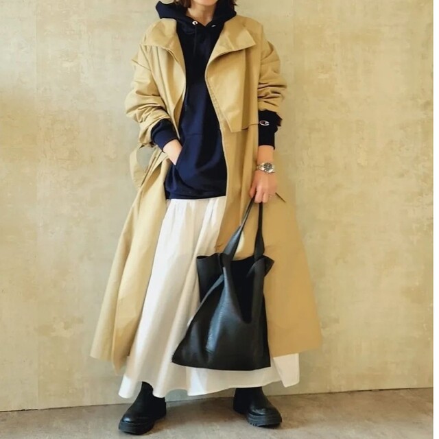 ｸﾚｱｰﾚ ﾘﾉCREARE-LINO-ｵｰﾊﾞｰｻｲｽﾞ2WAYトレンチコート レディースのジャケット/アウター(トレンチコート)の商品写真