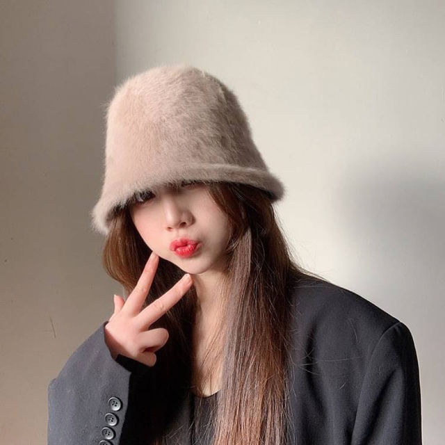 バケットハット ファー シャギー 帽子 韓国 バケハ ベージュ おしゃれ