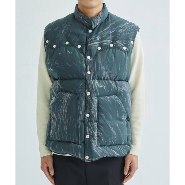 美品 MASU MARBLE BANDANA PUFFER VEST-