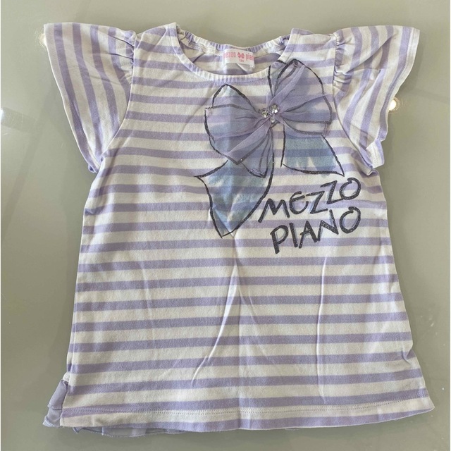 mezzo piano(メゾピアノ)のmezzo pianoメゾピアノ　半袖　Tシャツ　120  パープル　キッズ キッズ/ベビー/マタニティのキッズ服女の子用(90cm~)(Tシャツ/カットソー)の商品写真