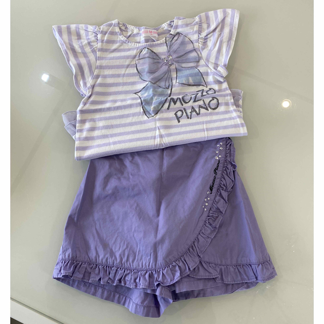 mezzo piano(メゾピアノ)のmezzo pianoメゾピアノ　半袖　Tシャツ　120  パープル　キッズ キッズ/ベビー/マタニティのキッズ服女の子用(90cm~)(Tシャツ/カットソー)の商品写真