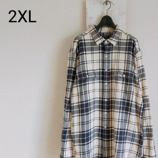 ポロラルフローレン(POLO RALPH LAUREN)のポロラルフローレン　長袖　チェックシャツ　ホワイト　2XL(シャツ)