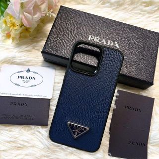 未使用級✨PRADA iPhone13pro 三角ロゴ サフィアーノ ブラック