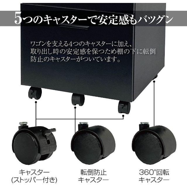 デスクワゴン サイドワゴン キャビネット オフィスワゴン 茶 1046 4