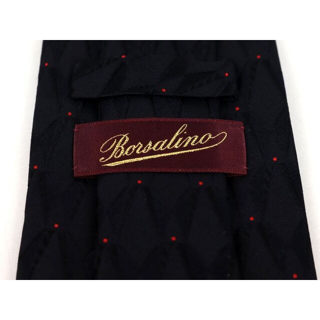 Borsalino(ボルサリーノ)のボルサリーノ ブランドネクタイ ドット柄 高級 シルク メンズ ブラック Borsalino メンズのファッション小物(ネクタイ)の商品写真