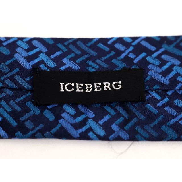 ICEBERG(アイスバーグ)のアイスバーグ ブランドネクタイ 総柄 グラデーション 高級 シルク メンズ ネイビー ICEBERG メンズのファッション小物(ネクタイ)の商品写真