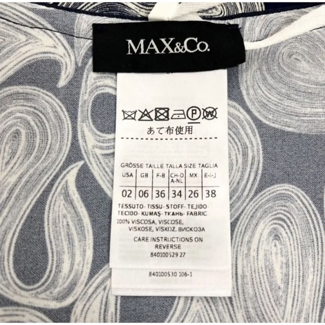 Max & Co.(マックスアンドコー)の★新品★MAX&Co. カシュクールラップワンピース ペイズリー ネイビー M レディースのワンピース(ひざ丈ワンピース)の商品写真