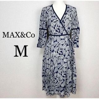 ★新品★MAX\u0026Co. カシュクールラップワンピース ペイズリー ネイビー M