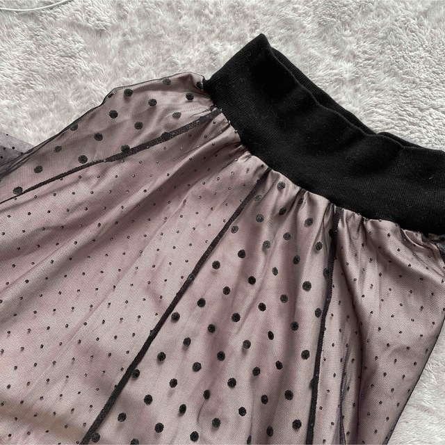 And Couture(アンドクチュール)の【And couture】チュールドットミックスロングスカート レディースのスカート(ロングスカート)の商品写真