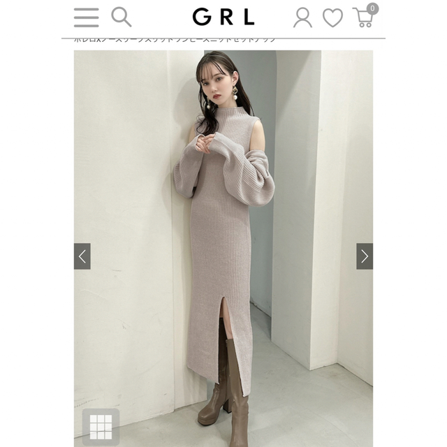 GRL(グレイル)のまや様GRL ボレロXノースリーブスリッワンピースニットセットアップmb1524 レディースのワンピース(ロングワンピース/マキシワンピース)の商品写真