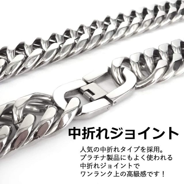 極太幅22mm 6面カット喜平ネックレスス　テンレス製 シルバー色新品 !。