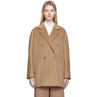 マックスマーラ(Max Mara)の【高級品】max mara 100%ラナウール　コート(ピーコート)