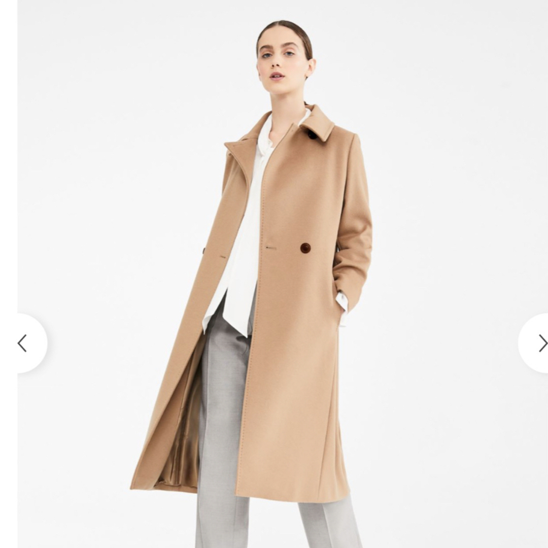 ロングコート【美品】 MAX MARA STUDIO ウールコート ピュアウール キャメル色