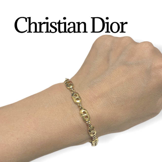 クリスチャン ディオール Dior CD ロゴ チェーン ブレスレット ゴールド