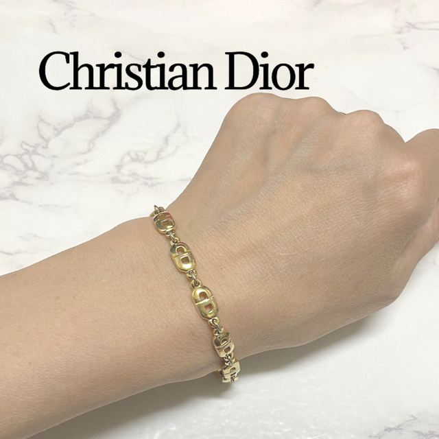 クリスチャン ディオール Dior CD ロゴ チェーン ブレスレット ゴールド