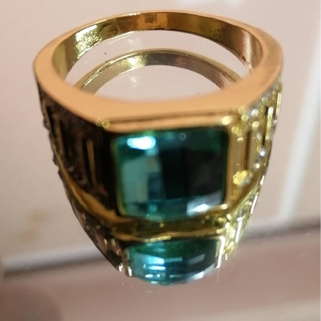 【SLME】リング メンズ レディース グリーン エメラルド 指輪 22号 レディースのアクセサリー(リング(指輪))の商品写真